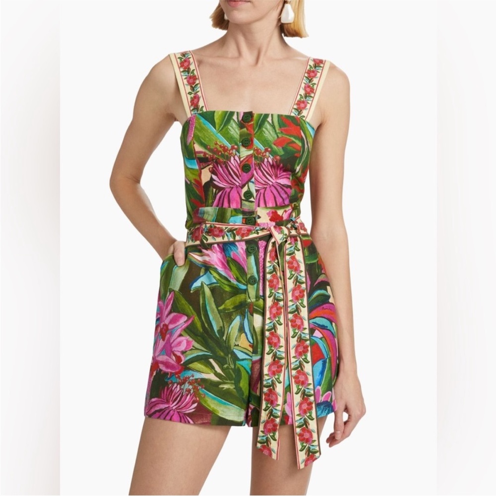 FARM RIO Floral Multicolor JARDIN DE REVE ROMPER